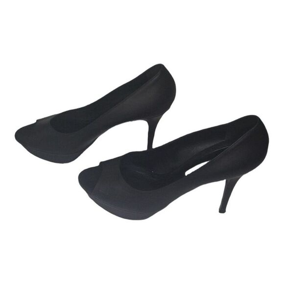 Vera Wang Pumps Women Sz 9.5 M Lavender Leather Stiletto Black Workwear - Picture 2 of 9